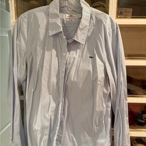 Women’s size 14 Vineyard Vines Light Blue Striped Button Down